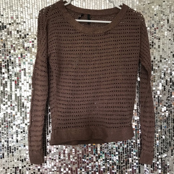 Guess Tops - Y2K Guess Brown Crochet Long Sleeve Top